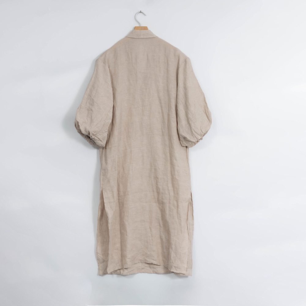 Custom Women Linen Lapel Collar Blouse Dress 4Y4A9654