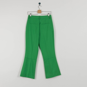 Custom Women Twill Green Recycle Polyester Trousers 4Y4A2370