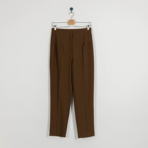 Custom Women Elastic Belt Brown GRS Polyester Trousers 4Y4A0103