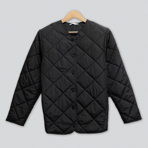 New Joys Black Quilted Jacket Oem Wholesale 