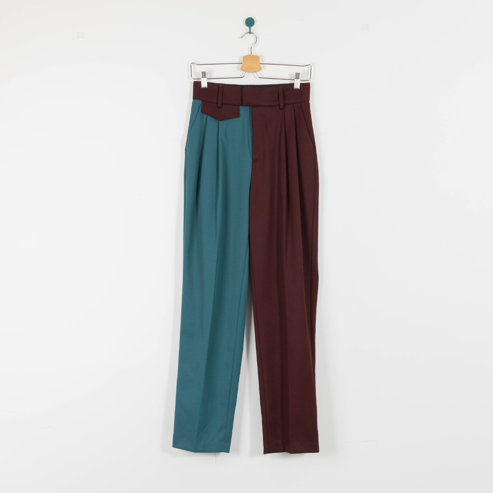 Custom Women Recycle Polyester & Wool Trousers 4Y4A2358