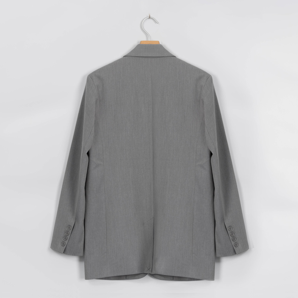 Custom Recycle Polyester Grey Twill Blazer 4Y4A0244