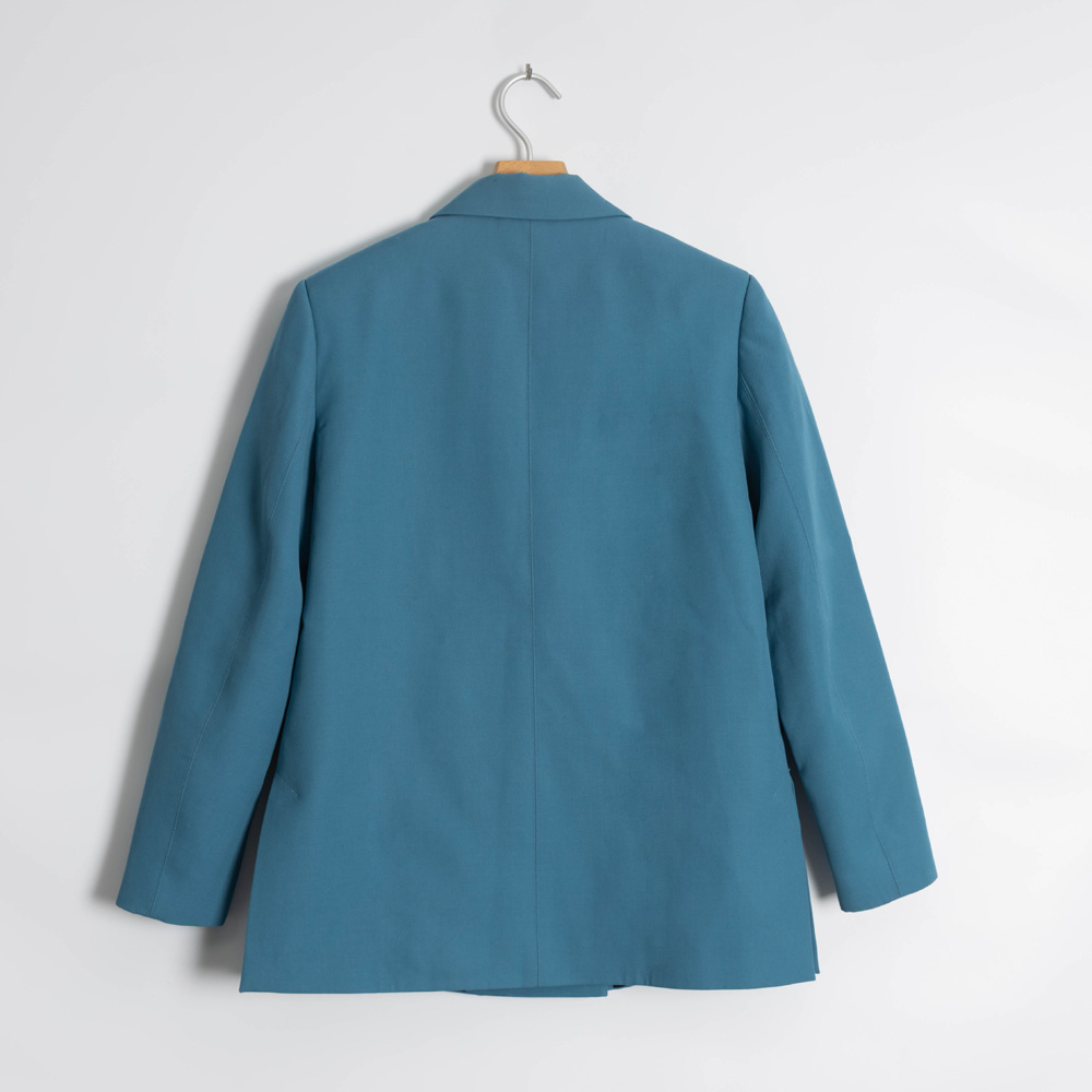 Custom Blue Double Breasted Blazer 4Y4A0000